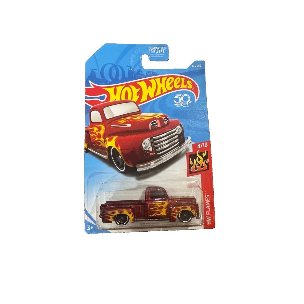 2018 Hot Wheels '49 Ford F1 Red HW Flames 4/10 #85/365 FJW63
